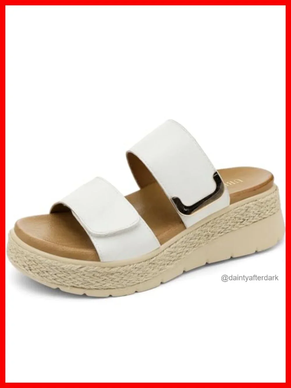 Women's Platform Wedge Sandals Orthopedic Arch Support Faux Leather Slip-On